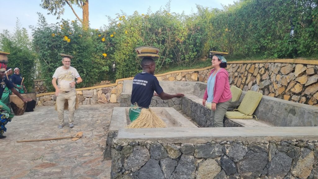 Traditional dance and cultural performance in Bwindi, Uganda